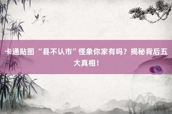 卡通贴图 “县不认市”怪象你家有吗？揭秘背后五大真相！