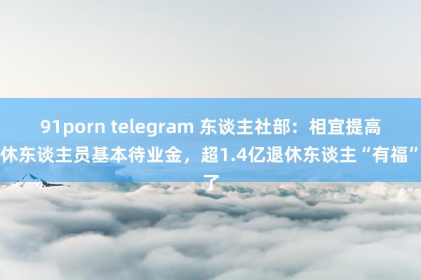91porn telegram 东谈主社部：相宜提高退休东谈主员基本待业金，超1.4亿退休东谈主“有福”了
