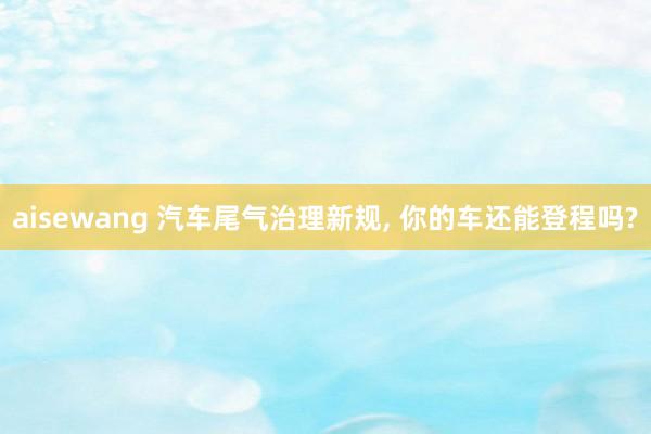 aisewang 汽车尾气治理新规， 你的车还能登程吗?