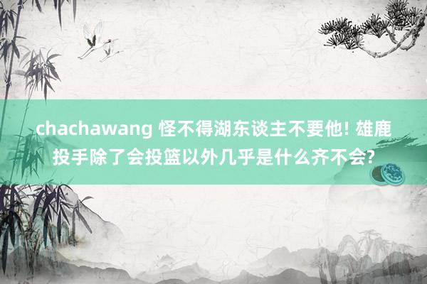 chachawang 怪不得湖东谈主不要他! 雄鹿投手除了会投篮以外几乎是什么齐不会?