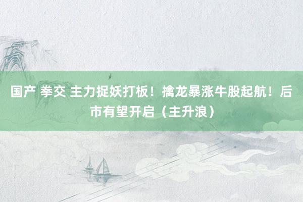 国产 拳交 主力捉妖打板！擒龙暴涨牛股起航！后市有望开启（主升浪）