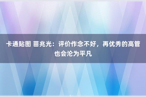 卡通贴图 苗兆光：评价作念不好，再优秀的高管也会沦为平凡
